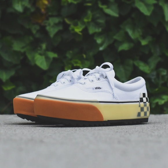 VANS Era Stacked Platform Shoes in White Checkerboard Size 7.5 - Picture 3 of 8